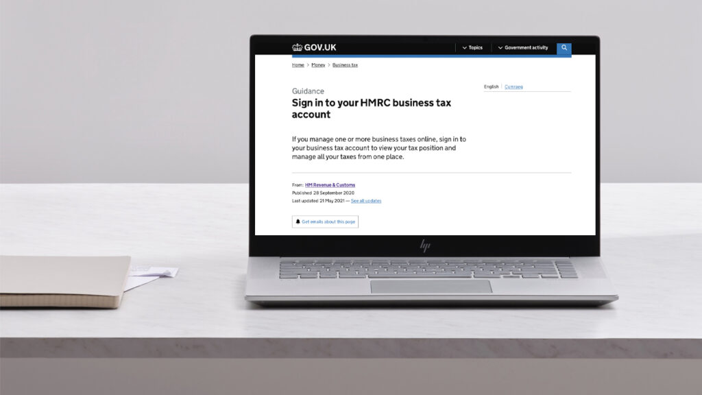 HMRC business Tax Account login